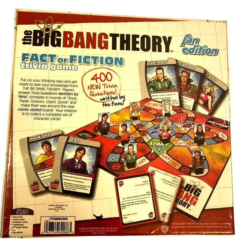 The Big Bang Theory Fan Edition Fact or Fiction Trivia Game Board Game Brand New